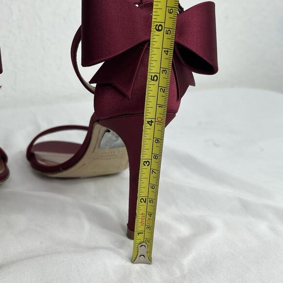 Ted Baker Bow Heeled Satin Maroon Sandals Size 6.5/EU37, Designer, glam, elegant - Picture 9 of 9